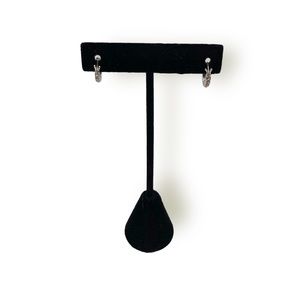 Vintage Henri Bendel Silver Pave Hoops